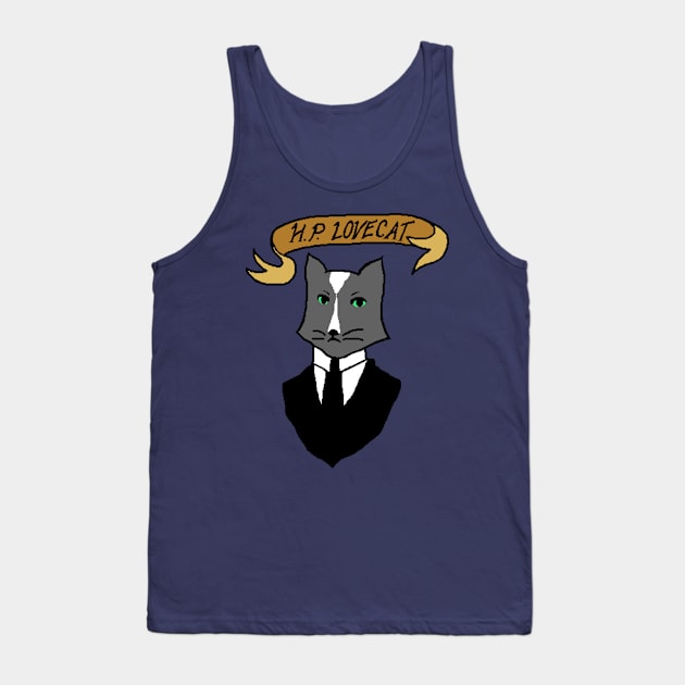 H.P. Lovecat Tank Top by rhlpixels